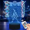 AIRUEEK Luce notturna 3D a forma di pallone da calcio per bambini con striscia luminosa LED a 16 colori e telecomando. Un regalo eccellente per uomini e adolescenti. Base con design a crepa
