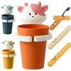 DXIA Porta Spazzolino Con Portaspazzolino Per Bambini, Bicchiere Portaspazzolini Con 3pcs Portatile Custodia Per Spazzolino, Bath Spazzolino Dentifricio Tazza Per Spazzolini E Dentifricio(Rosa)