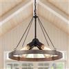 LXWNYY Lampadario a Ruota di Carro Stile Industriale, 4 Luci Lampadario Rustico Nero,Lampada Sospensione Rustici,Altezza Regolabile,per Sala da Pranzo, Soggiorno, Cucina, Ingresso, Camera da letto