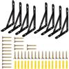 NAMIS 8 angoli per mensole in metallo nero, 300 mm, con viti, per montaggio a parete, librerie, giardino, cucina, bagno (portata: 30 kg)