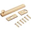 Supertool Chiavistello per porta, in ottone, semplice chiusura a vite per stanze, finestre, cancelli e capannoni (76 mm x 15 mm, oro spazzolato)
