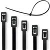 Packivo 100 fascette stringicavo, 3,6 mm x 150 mm, nero, nylon, standard, riutilizzabili, resistenti ai raggi UV, gestione dei cavi, ufficio, officina, giardino, casa