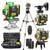 Geevorks Livella Laser Autolivellante 4 X 360°,16 Linee livella laser Verder con Display Digitale a LED, con 2x2400mAh Batterie,Incluso Treppiedi 1.2m,Telecomando e Valigetta Inclusi