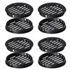 Qzakce Griglia di Ventilazione 8 Pezzi Rotondo Foro di Ventilazione in Plastica Vent Systems 80mm per Cucine,Armadi, Bagni, Armadio per Scarpe, Nero