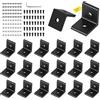 SUPAWAY Set di 20 Connettori Angolari per Profilati in Alluminio, Angoli di Connessione, Accessori di Fissaggio 30x30, 30x60 Scanalatura 8 - Angolari in Alluminio con Vite e Chiave Allen (Nero - 3030)