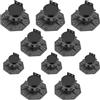 MIRTHBUY 10 cuscinetti regolabili in altezza, 18 - 30 mm, piedini per terrazze, terrazze, supporti per pavimenti, terrazze, rialzi per terrazze, assi e tavole