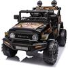 Macchina Elettrica per Bambini Fuoristrada Toyota Fj Cruiser 12V Telecomando Ruote in Gomma e Sedile in Pelle Nero e Mimetico
