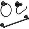 Moen DN8433BL Preston - Porta rotolo di carta ad anello, colore: nero opaco