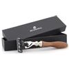 Jag Shaving Rasoio - Rasoio sostenibile in legno - Lame da rasoio a 3 spigoli - Rasoio da donna - e uomo - Custodia in pelle - per rasoio - elegante set regalo