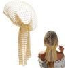 FINGERINSPIRE Fascia per Capelli Dorata con Cristalli in Rete 455mm Fascia Elastica Strass, Sciarpa in Poliestere con Paillettes e Motivo Traforato, Accessorio per Capelli Femminili per Serate/Eventi