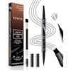 YZ&YL Penna per Sopracciglia Effetto Pelo, Eyebrow Pencil, Con Micro-punta a 4 Punte e Punta a Pennello Precisa, Waterproof, a Lunga Tenuta, Crea Una Forma Naturale Delle Sopracciglia (Nero)