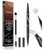 YZ&YL Penna per Sopracciglia Effetto Pelo, Eyebrow Pencil, Con Micro-punta a 4 Punte e Punta a Pennello Precisa, Waterproof, a Lunga Tenuta, Crea Una Forma Naturale Delle Sopracciglia (Marrone scuro)