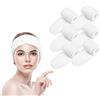 BangShou 6 Pezzi Fascia per Capelli Cosmetica in chiusura a strappo, Regolabile Spa Fascia per Capelli per Spa Trucco Doccia Yoga Sport (Bianco)