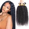 WuvuSnm Ciocche di capelli umani, capelli umani, a doppia trama, colore nero naturale, confezione da 3 pezzi, 150 g