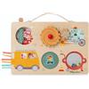 LILLIPUTIENS - Pannello di attività Tema Veicoli - Busy Board per Bebè - Giocattolo Multi-attività per Bebè - Stimola la motricità fine - Valigetta Pratica da trasportare - dai 18 Mesi, sulla Strada