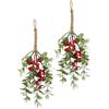 Flair Flower Bacche di eucalipto artificiali, 35 cm, decorazione per l'Avvento, fascio di rami di eucalipto, ghirlanda da appendere, decorazione da parete, decorazione da parete, Natale