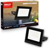 BRILONER - Faretto LED da esterno con luce bianco neutro, 20W 1800 lm, orientabile, IP65 resistente a polvere e getti d'acqua, faro per illuminazione giardino e garage, 11 x 14,5 x 3 cm, Nero