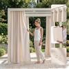 ROOM99 Tenda da giardino con occhielli, 155 x 200 cm, larghezza x altezza, per esterni, resistente alle intemperie, impermeabile, protezione solare, da giardino, antivento, color crema chiaro