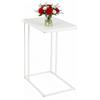 Relaxdays Tavolino Relaxdays, HxBxT: 64 x 50 x 35 cm, MDF, Ferro, Forma a C, tavolino da infilare, Soggiorno, Bianco