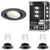 Paulmann 92468 Lampada LED da incasso Base Smart Home Zigbee orientabile rotonda 230V 3x4,9W 3x420lm dimmerabile 90mm nero opaco metallo RGBW+
