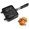 HERCHR Giapponese Taiyaki Stampo, Taiyaki Pan Maker a Doppia Faccia a Forma di Pesce, macchina per waffle antiaderente con manico lungo, stampo per pancake