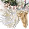 PORFOYO 50 bacchette da parete per matrimonio, stelle filanti, per matrimonio, con campanelle e nastri in pizzo e raso, per matrimoni, compleanni, feste, feste