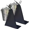 BottleCloths - Collezione Originale, Chiffons per Bottiglia per Secchielli del Ghiaccio, Cotone, 42 cm, Foro Angolare, Cerchio Cucito (Nero, Confezione da 2)