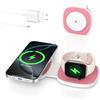 Bolvunes 2 in 1 Caricatore Wireless per MagSafe Stazione Ricarica Pieghevole per iPhone 17, Air, 16, 15, 14, 13, 12 Series, per Apple Watch 11 10 9 8 7 6 5 4 3 2 SE/Ultra, per AirPods Magnetico