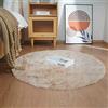 Ghouse Faux Tappetto di Pelle di Pecora Tappeto a Pelo Corto Lavabile Fluffy Uni Effetto Pelliccia Antiscivolo Facile da Pulire, Dimensione: Tondo 120 cm, Colore: Beige