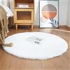 Ghouse Faux Tappetto di Pelle di Pecora Tappeto a Pelo Corto Lavabile Fluffy Uni Effetto Pelliccia Antiscivolo Facile da Pulire, Dimensione: Tondo 120 cm, Colore: Bianco