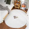 Ghouse Faux Tappetto di Pelle di Pecora Tappeto a Pelo Corto Lavabile Fluffy Uni Effetto Pelliccia Antiscivolo Facile da Pulire, Dimensione: Tondo 180 cm, Colore: Bianco