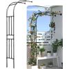 Baitang Arco da Giardino su metà Lato Pergolato da Giardino per carichi Pesanti Arco da Giardino con Struttura in Acciaio Mezzo Arco per Piante rampicanti Rose