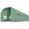 Plonos Serra a tunnel con telaio in acciaio, set con supporto per piante, 2,5 x 4 x 2 m, 10 m², verde