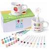 FESTICY Set per Dipingere Tazze in Ceramica I 2 Tazze da 200 ml con 12 Colori, 8 Pennarelli e 4 Pennelli I Kit Creativo Adulti e Bambina I Idee Regalo Fai da Te I Hobby Creativi per Casa