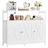 Yaheetech Credenza a 3 Ante Mobile da Cucina Armadietto Organizzatore con Ripiani Regolabili e Scomparto Aperto 100x35x81,5 cm per Sala da Pranzo e Soggiorno