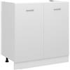 vidaXL Mobile sotto lavabo 80x46x81,5 cm, Legno ingegnerizzato, Bianco, Armadietto bagno, Mobile sotto lavello, Contenitore cucina & bagno, Montabile a parete