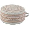 MOCOFO Pouf rotondo non imbottito Boho colorato geometrico pouf pouf con manico design, poggiapiedi decorativo per soggiorno, camera da letto, patio (rosso, 45 x 45 x 20 cm)
