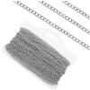 Nogeqi Collana in argento 9 m, in acciaio inox, catena a maglie in metallo, al metro, 3 mm, non facile da sbiadire, per la creazione di gioielli, fai da te