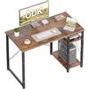 ODK Scrivania Ufficio, 100x48cm Tavolo con Ripiani Reversibili, Scrivania Ufficio con ripiani regolabili in altezza, Scrivania Computer Ideali per la casa e gli Spazi Ridotti, Marrone