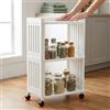 ZXBBTZ Carrello per fai da te, a 3 ripiani, in plastica, con 4 ruote, per bagno, cucina, bagno, soggiorno, ufficio, leggero, colore: bianco
