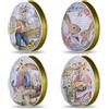 LIZANQU Pasqua Contenitore di Caramella, Uova di Pasqua Barattoli di Biscotti, Uova di Pasqua di Metallo, Confezione Regalo di Uova di Pasqua, Decorazione Pasquale Uova in Metallo (C)