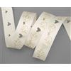 finemark Nastro decorativo per matrimonio, 20 m x 25 mm, colore crema, oro, punzonato con motivo a forato, per matrimonio, nastro di raso senza filo, cuore, pigeon amore
