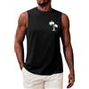 Nadeer Canotte Uomo Tank Top Palestra Collo Rotondo Canottiera Sportiva Cotone T Shirt Senza Maniche Palme Stampata per Bodybuilding Spiaggia Estivo(Cachi,XL)