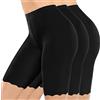 UMIPUBO Pantaloncini Sottogonna Donna 3 Pezzi, Anti sfregamento Boxer, Pantaloni di Sicurezza Senza Cuciture, Vita Alta Mutande Shorts Elasticizzati(Corto - Nero, Colore della Pelle, Bianco, L)