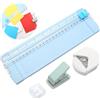 MAIXINNEW 3 Pezzi Taglierine Carta per Artigianato, Taglia Carte A4 Manuale con Lama di Ricambio, Perforatrice Angoli Arrotondati e Perforatrice1 Foro 3 mm per Carta, Foto, Biglietti