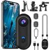 OBEST Action Cam 4K Telecamera Portatile Body Cam Magnetica,Impermeabile Fino a 30M Dotato di Stabilizzazione Dellimmagine, Telecamera Casco con Accessori per Bici, Moto, Esterno e Animali Domestici