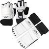 LangRay Set di Guanti da Boxe e Protezioni per Pie Protector, Guantoni de Taekwondo MMA Sparring Karate Arti Marziali Muay Thai UFC Sacco da Boxe Entrenamiento Kickboxing per Adult