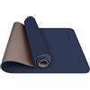 TOPLUS - Tappetino da ginnastica o da yoga, imbottito e antiscivolo, adatto per fitness, pilates e ginnastica, con tracolla, 183 x 61 x 0,6 cm, Blu scuro-marrone.