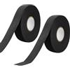 SCROLIEY 2 rotoli di nastro per hockey su ghiaccio, 25 m x 25 mm, nastro autoadesivo per impugnatura da badminton (nero)