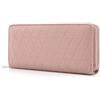 TANTOMI Portafoglio da donna grande in formato lungo, portafoglio con esclusive goffrature su pelle sintetica, portafoglio con RFID e chiusura lampo a bottone e molti scomparti., rosa antico